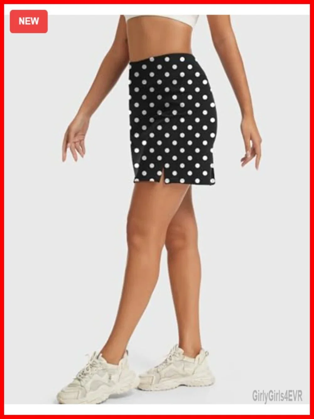 High Waisted Tennis Skort with Built-in Shorts, Side Slit & Pockets